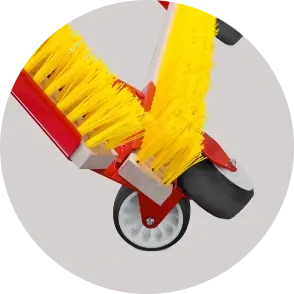 Integrated rollers allow easy  transport and positioning.